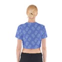 Leaves Ferns Blue Pattern Cotton Crop Top View2