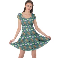 Nature Pattern Spring Green Cap Sleeve Dress by Vaneshart