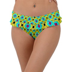 Pattern Tiles Square Design Modern Frill Bikini Bottom by Vaneshart