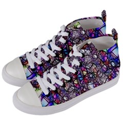 Web Network Abstract Connection Women s Mid-top Canvas Sneakers by Vaneshart