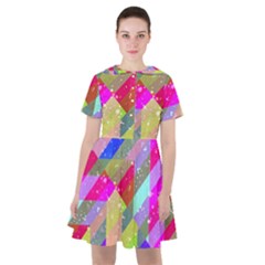 Multicolored Party Geo Design Print Sailor Dress by dflcprintsclothing