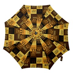 I Love Art Deco Typographic Motif Collage Print Hook Handle Umbrellas (medium) by dflcprintsclothing