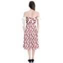 Cute Flowers - Carmine Red White Shoulder Tie Bardot Midi Dress View2