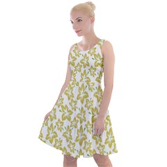 Cute Flowers - Ceylon Yellow Knee Length Skater Dress by FashionBoulevard