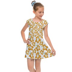 Cute Flowers - Honey Orange White Kids  Cap Sleeve Dress by FashionBoulevard