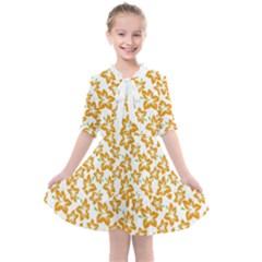 Cute Flowers - Honey Orange White Kids  All Frills Chiffon Dress by FashionBoulevard