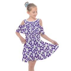 Cute Flowers - Imperial Purple Kids  Shoulder Cutout Chiffon Dress by FashionBoulevard