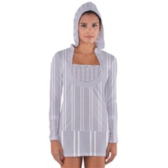 Nice Stripes - Cloudy Grey Long Sleeve Hooded T-shirt by FashionBoulevard