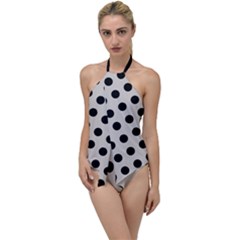 Polka Dots - Black On Abalone Grey Go With The Flow One Piece Swimsuit by FashionBoulevard