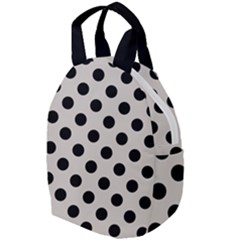 Polka Dots - Black On Abalone Grey Travel Backpacks by FashionBoulevard