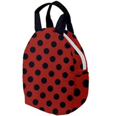 Polka Dots - Black On Apple Red Travel Backpacks by FashionBoulevard