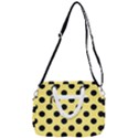 Polka Dots - Black On Blonde Yellow Rope Handles Shoulder Strap Bag View3