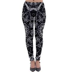 Black And White Pattern Lightweight Velour Leggings by Sobalvarro