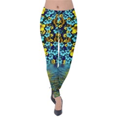 Flower Island And A Horizon Velvet Leggings by pepitasart