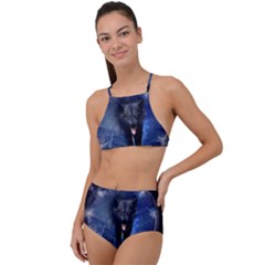 Awesome Wolf In The Gate High Waist Tankini Set by FantasyWorld7