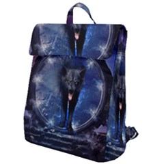 Awesome Wolf In The Gate Flap Top Backpack by FantasyWorld7