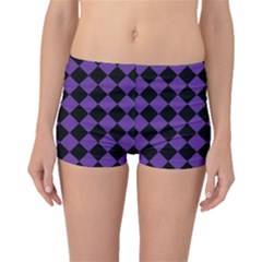 Block Fiesta Black And Imperial Purple Boyleg Bikini Bottoms by FashionBoulevard