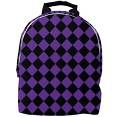 Block Fiesta Black And Imperial Purple Mini Full Print Backpack by FashionBoulevard