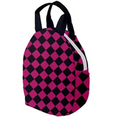 Block Fiesta Black And Peacock Pink Travel Backpacks by FashionBoulevard