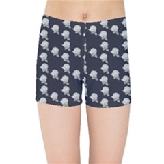 White Rose In Blue Kids  Sports Shorts by snowwhitegirl