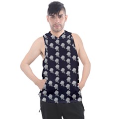 White Rose In Blue Men s Sleeveless Hoodie by snowwhitegirl