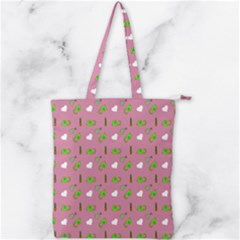 Green Elephant Pattern Mauve Double Zip Up Tote Bag by snowwhitegirl