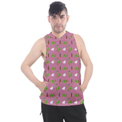 Green Elephant Pattern Mauve Men s Sleeveless Hoodie by snowwhitegirl