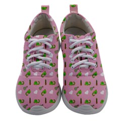 Green Elephant Pattern Pink Women Athletic Shoes by snowwhitegirl