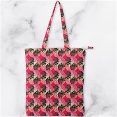 Doily Rose Pattern Watermelon Pink Double Zip Up Tote Bag by snowwhitegirl