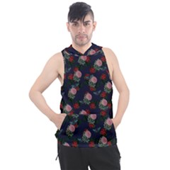 Dark Floral Butterfly Blue Men s Sleeveless Hoodie by snowwhitegirl