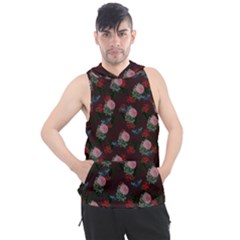 Dark Floral Butterfly Burgundy Men s Sleeveless Hoodie by snowwhitegirl