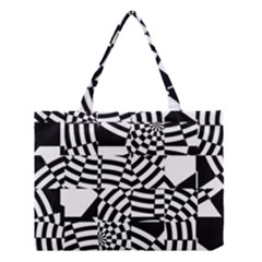 Black And White Crazy Pattern Medium Tote Bag by Sobalvarro