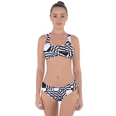 Black And White Crazy Pattern Criss Cross Bikini Set by Sobalvarro