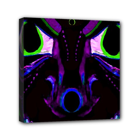 Demon Ethnic Mask Extreme Close Up Illustration Mini Canvas 6  X 6  (stretched) by dflcprintsclothing