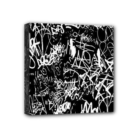 Graffiti Abstract Collage Print Pattern Mini Canvas 4  X 4  (stretched) by dflcprintsclothing