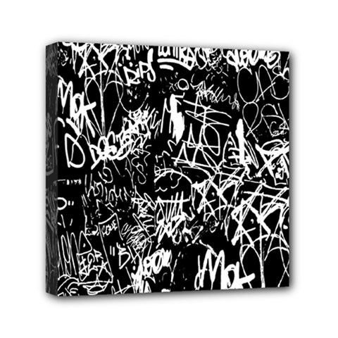 Graffiti Abstract Collage Print Pattern Mini Canvas 6  X 6  (stretched) by dflcprintsclothing