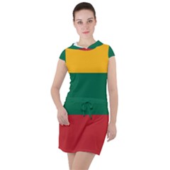 Lithuania Flag Drawstring Hooded Dress by FlagGallery