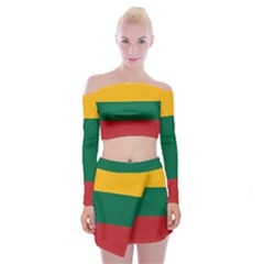 Lithuania Flag Off Shoulder Top With Mini Skirt Set by FlagGallery