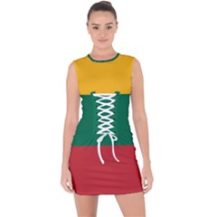 Lithuania Flag Lace Up Front Bodycon Dress by FlagGallery