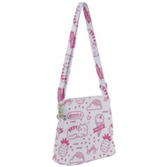 Cute Girly Seamless Pattern Zipper Messenger Bag by Vaneshart