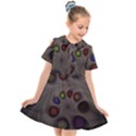 Fractal Fantasy Abstract Pattern Kids  Short Sleeve Shirt Dress View1