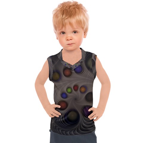 Fractal Fantasy Abstract Pattern Kids  Sport Tank Top by Wegoenart