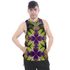 Fractal Flower Fantasy Design Men s Sleeveless Hoodie by Wegoenart