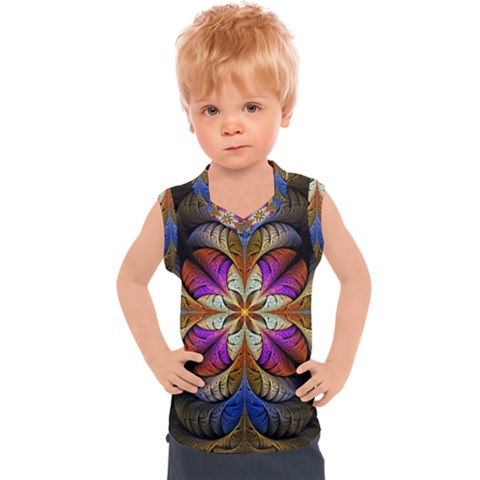 Fractal Flower Fantasy Pattern Kids  Sport Tank Top by Wegoenart