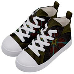 Fractal Art Abstract Pattern Kids  Mid-top Canvas Sneakers by Wegoenart