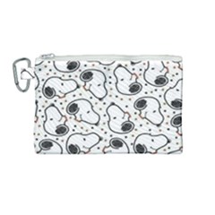 Dog Pattern Canvas Cosmetic Bag (medium) by Wegoenart