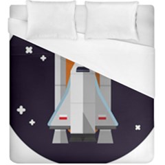 Rocket Space Universe Spaceship Duvet Cover (king Size) by Wegoenart