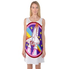 Pink Rainbow Rocket Sleeveless Satin Nightdress by Wegoenart