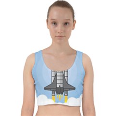 Rocket Shuttle Spaceship Science Velvet Racer Back Crop Top by Wegoenart