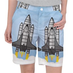 Rocket Shuttle Spaceship Science Pocket Shorts by Wegoenart